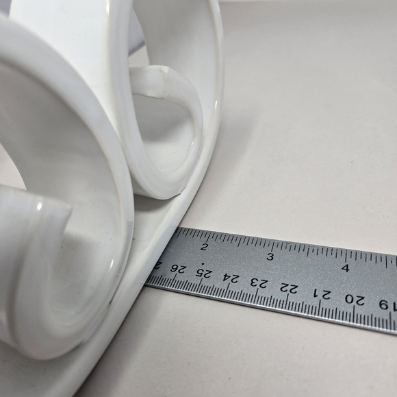 Paola Navone Beautiful MCM White Ceramic Swirl Double Candle Holders Decorative - Picture 10 of 10